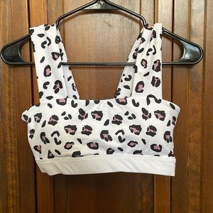 All Fenix White leopard Sport Bra